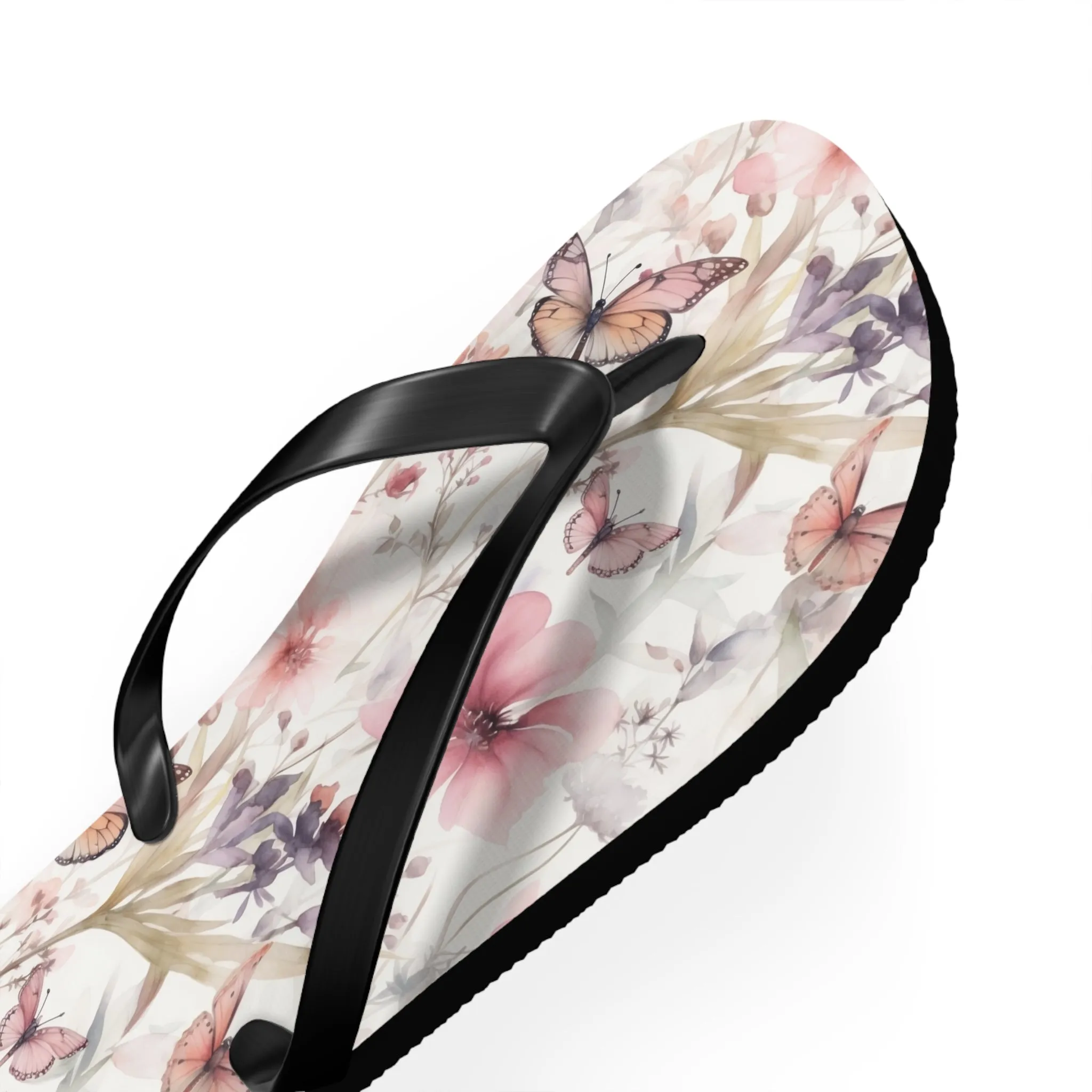 Butterfly  Flip Flops, Floral Beach Sandals