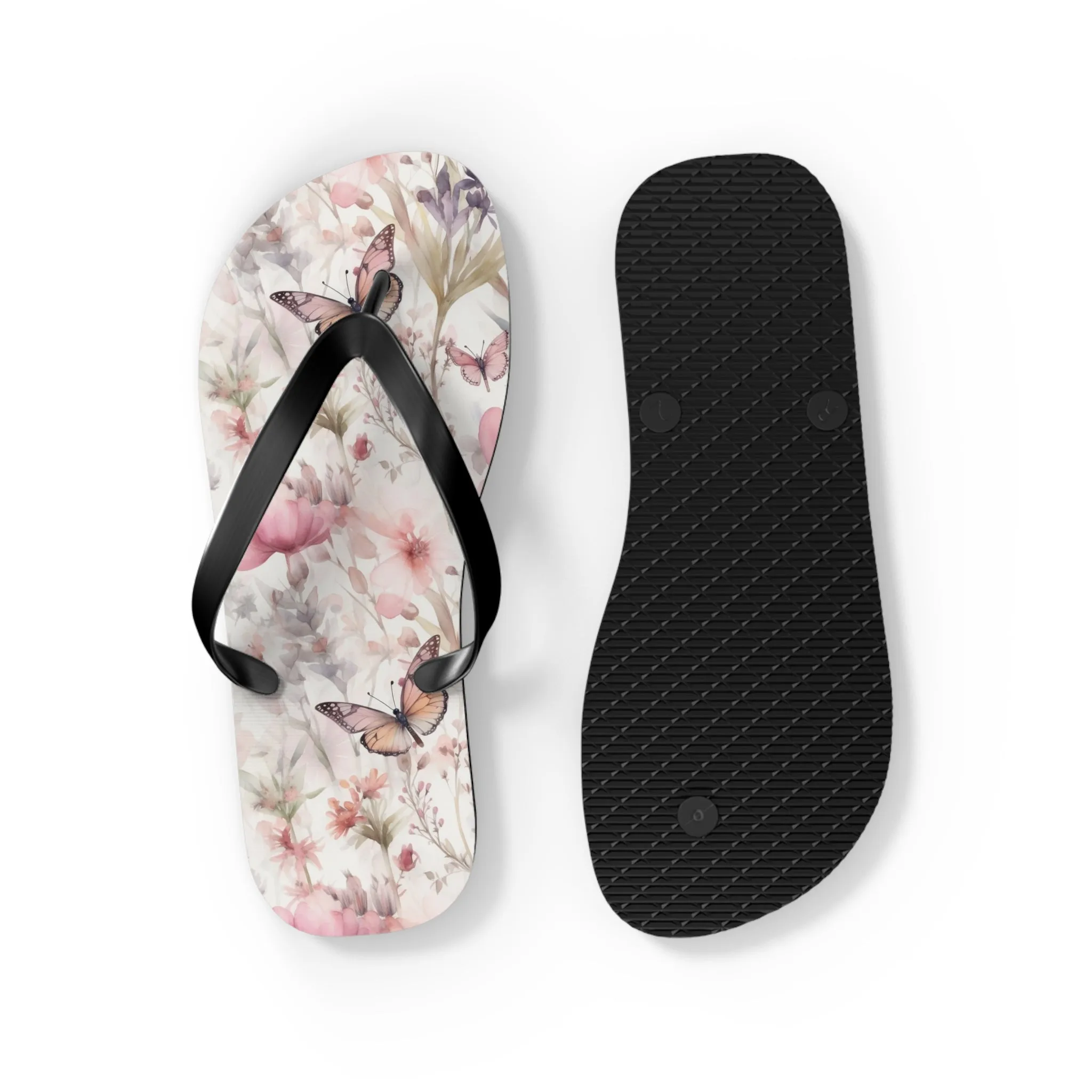 Butterfly  Flip Flops, Floral Beach Sandals