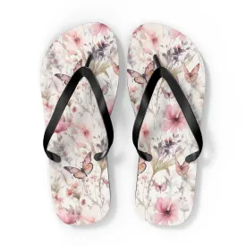 Butterfly  Flip Flops, Floral Beach Sandals
