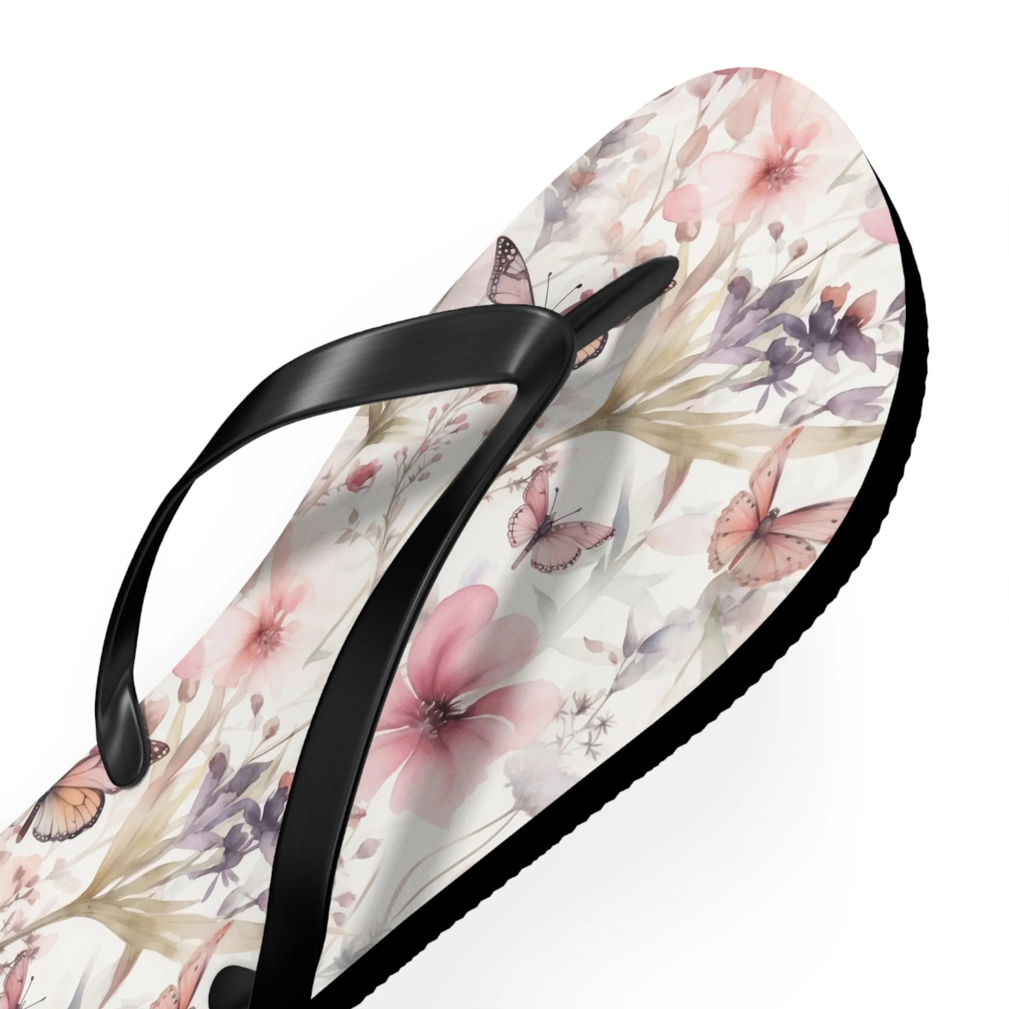 Butterfly  Flip Flops, Floral Beach Sandals