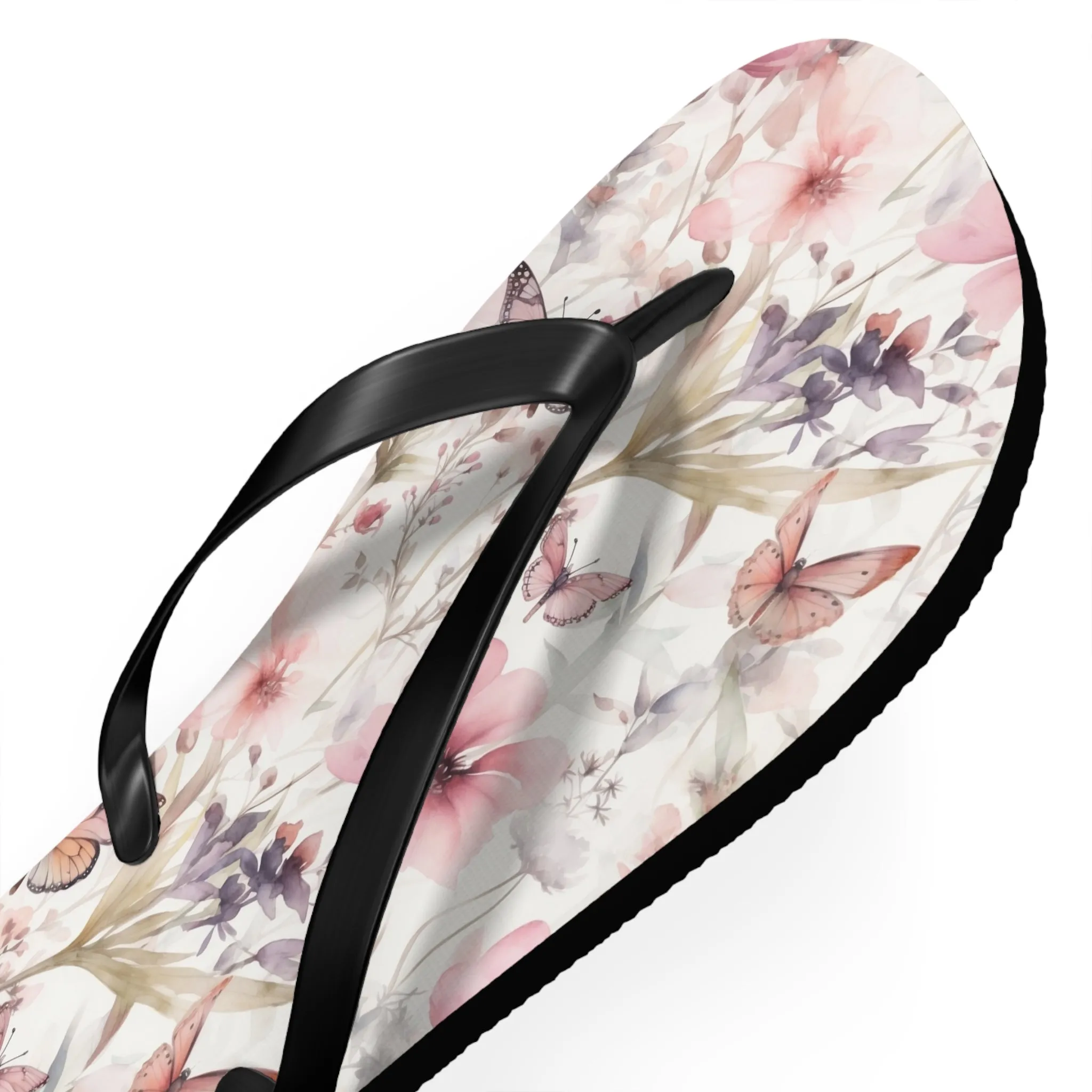 Butterfly  Flip Flops, Floral Beach Sandals