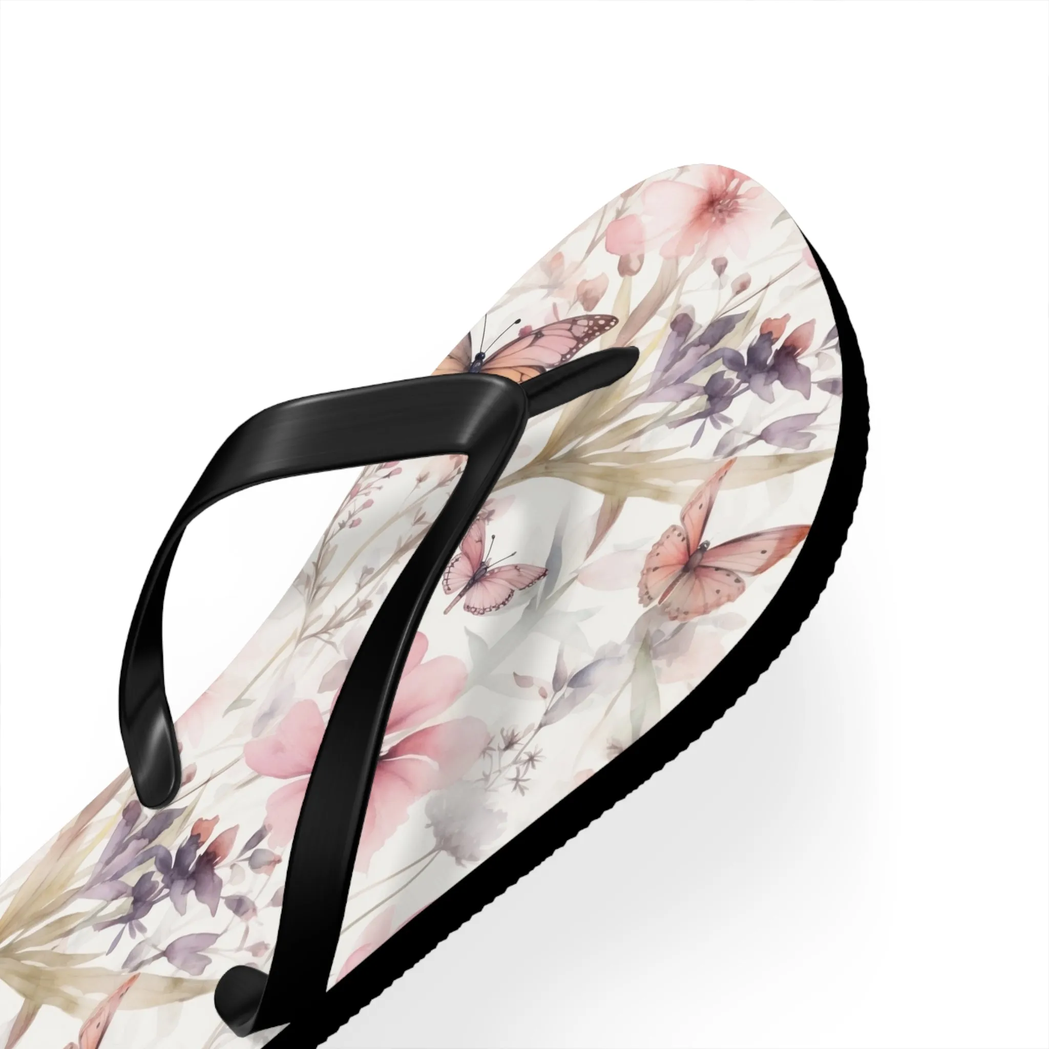 Butterfly  Flip Flops, Floral Beach Sandals