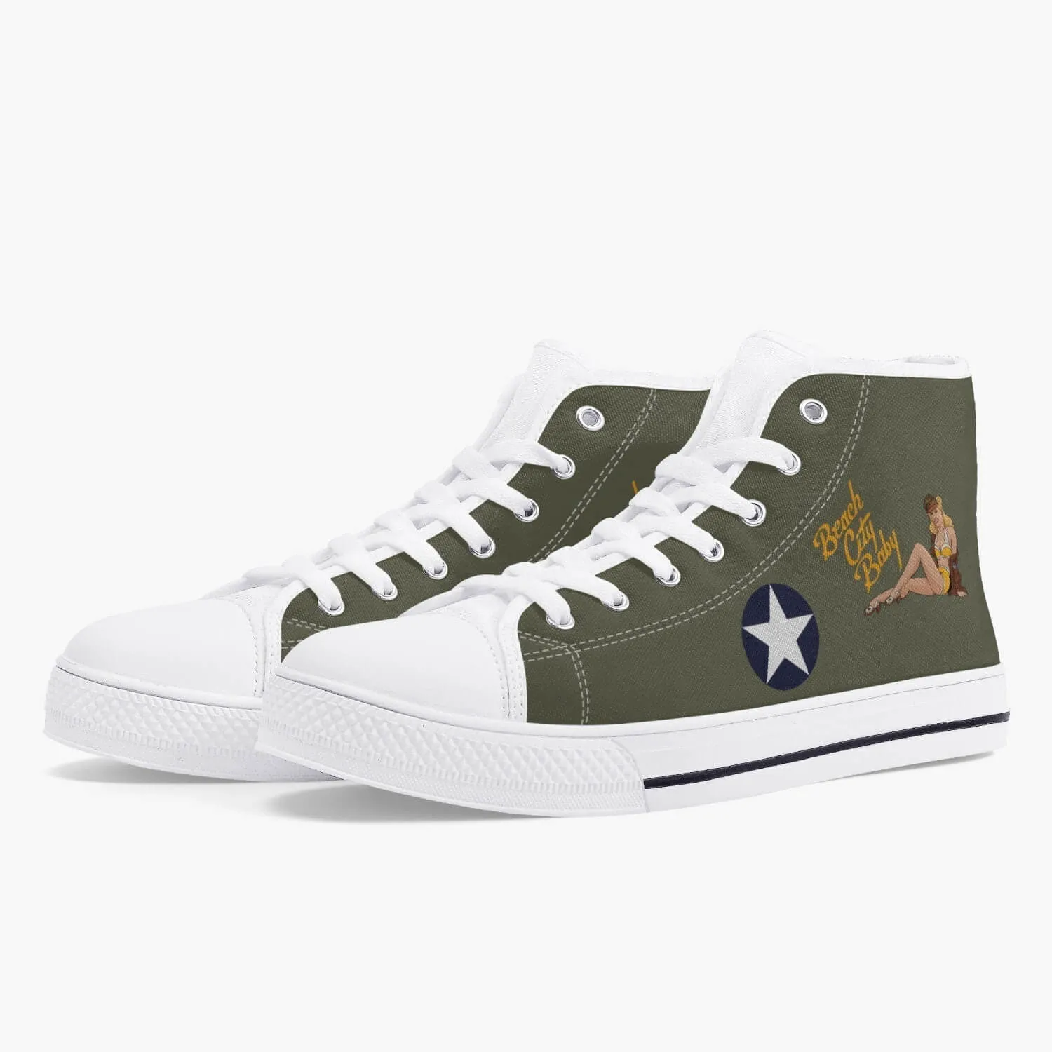 C-53 "Beach City Baby" High Top Canvas Shoes