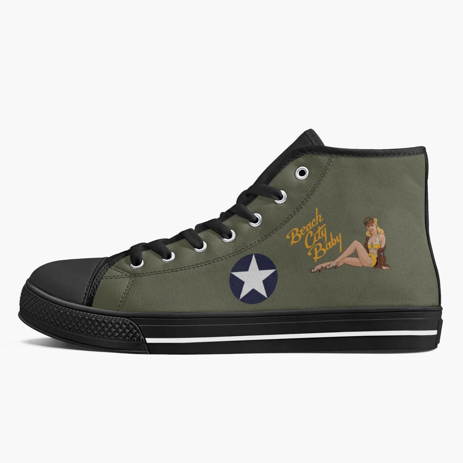 C-53 "Beach City Baby" High Top Canvas Shoes