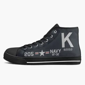 F4U Corsair of Thomas Hudner Jr High Top Canvas Shoes