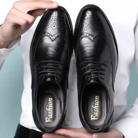Handcrafted Mens  Oxford Shoes Genuine Calfskin Leather Brogue Dress Shoes