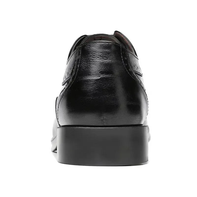 Handcrafted Mens  Oxford Shoes Genuine Calfskin Leather Brogue Dress Shoes