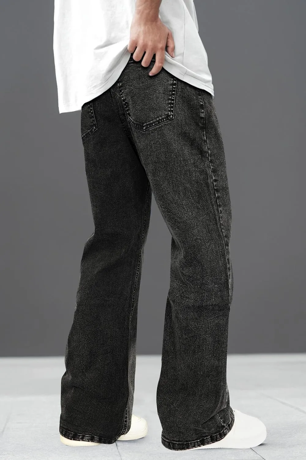 Heyfanee Men's Straight Leg Jeans Stretch Bootcut Denim Pants for Men Relaxed Fit