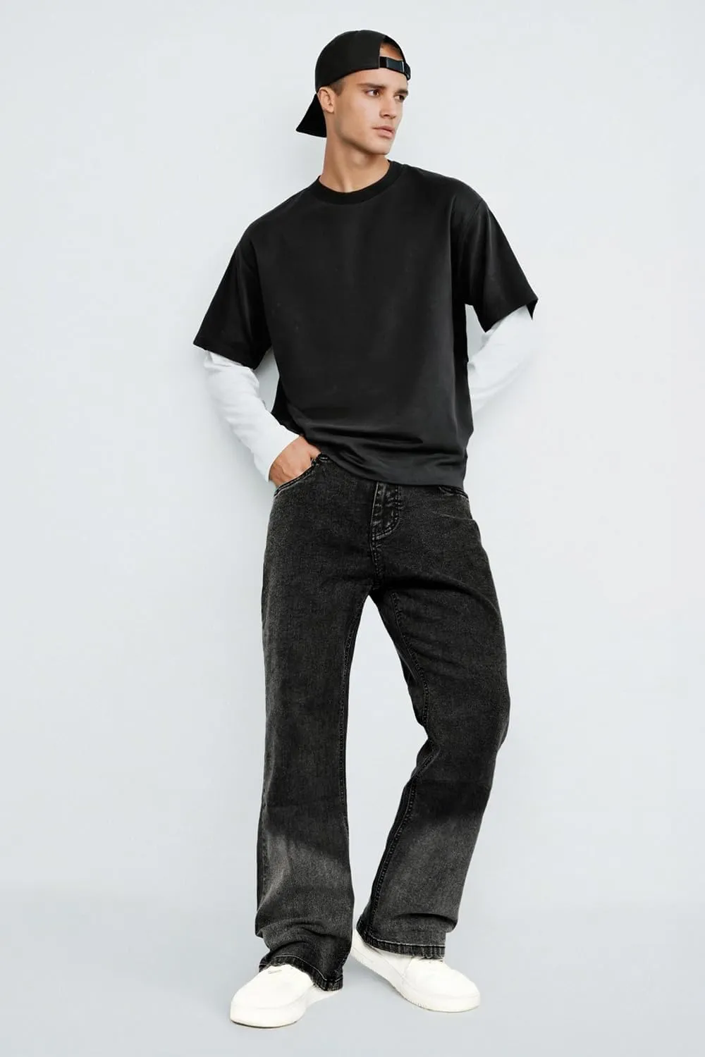 Heyfanee Men's Straight Leg Jeans Stretch Bootcut Denim Pants for Men Relaxed Fit