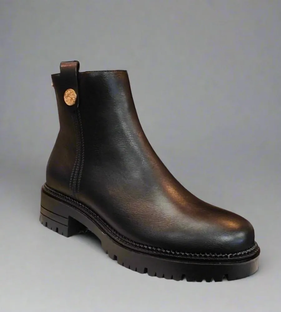 Ladies Pull On Boot Black Chunky Patrizio Como Inside Zip Deauville sale