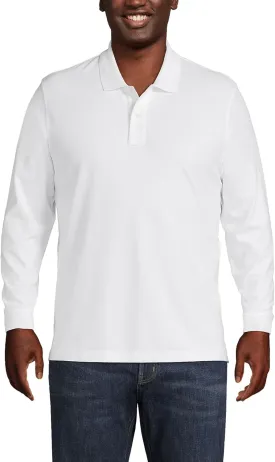 Lands' End Men's Comfort First Long Sleeve Solid Mesh Polo