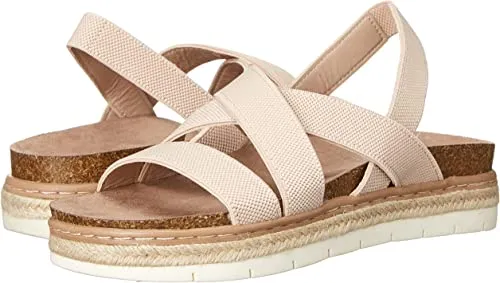 Lorra Strappy Heeled Sandals in Blush Fabric