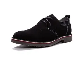 Propét Men's Finn Oxford, Plain Toe - Suede Shoes, Black, 9.5 Medium US