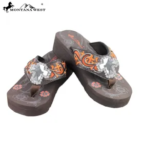 SE15-S008 Montana West Embroidered Flip-Flops Collection By Size